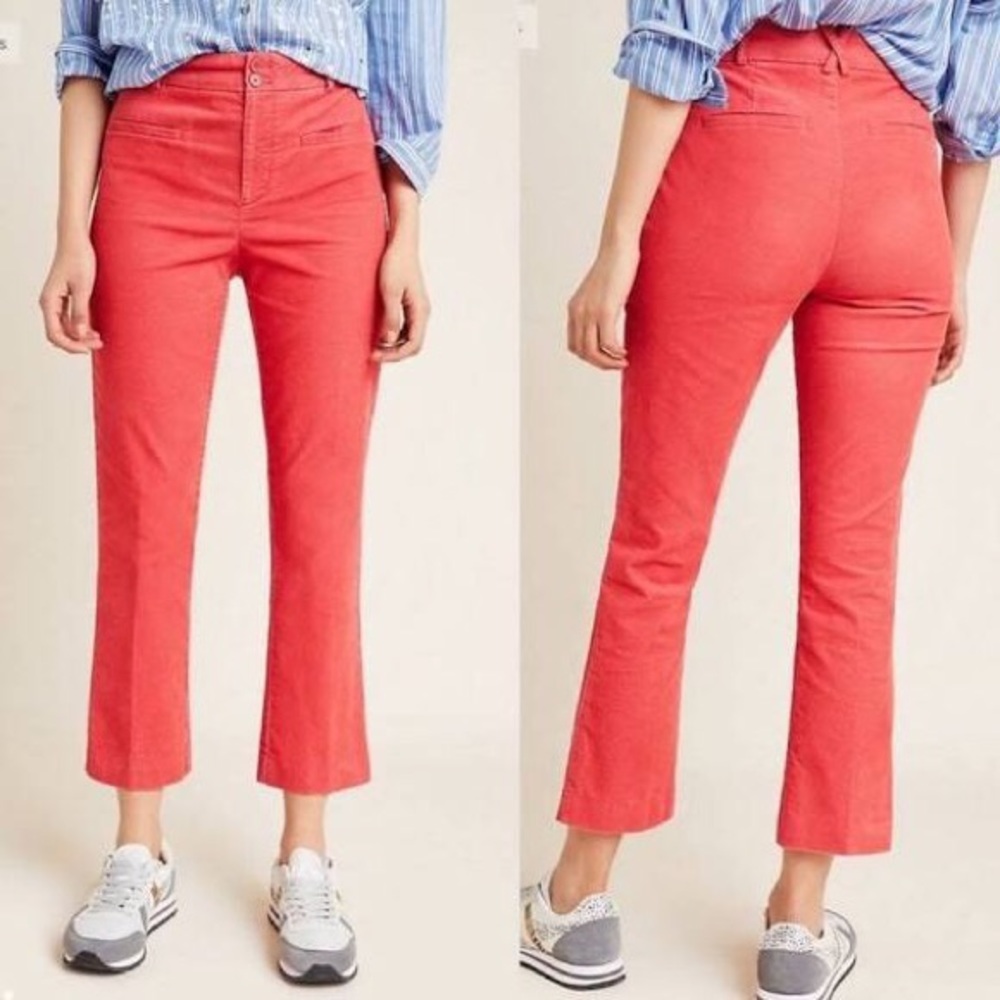 Anthropologie Red Boot Cut Pants